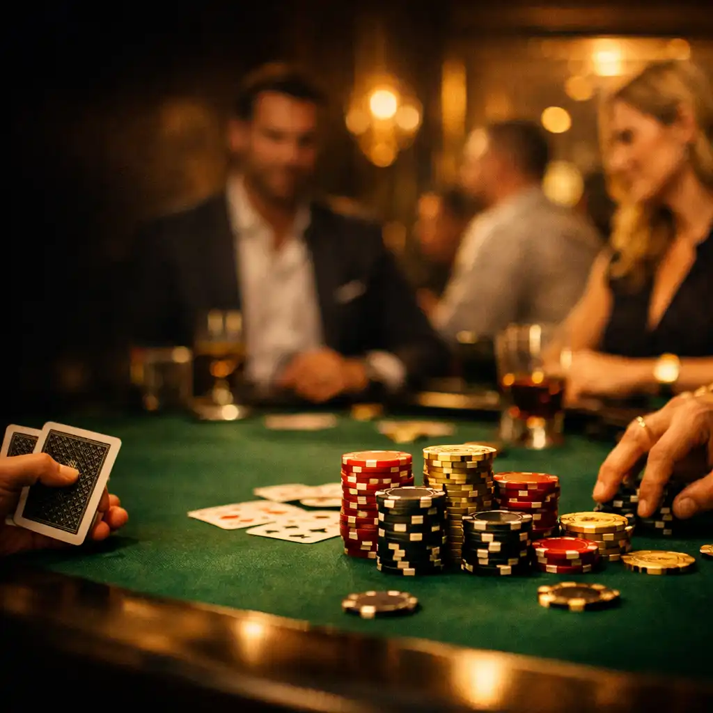 Elegancki wieczór pokerowy przy stole
